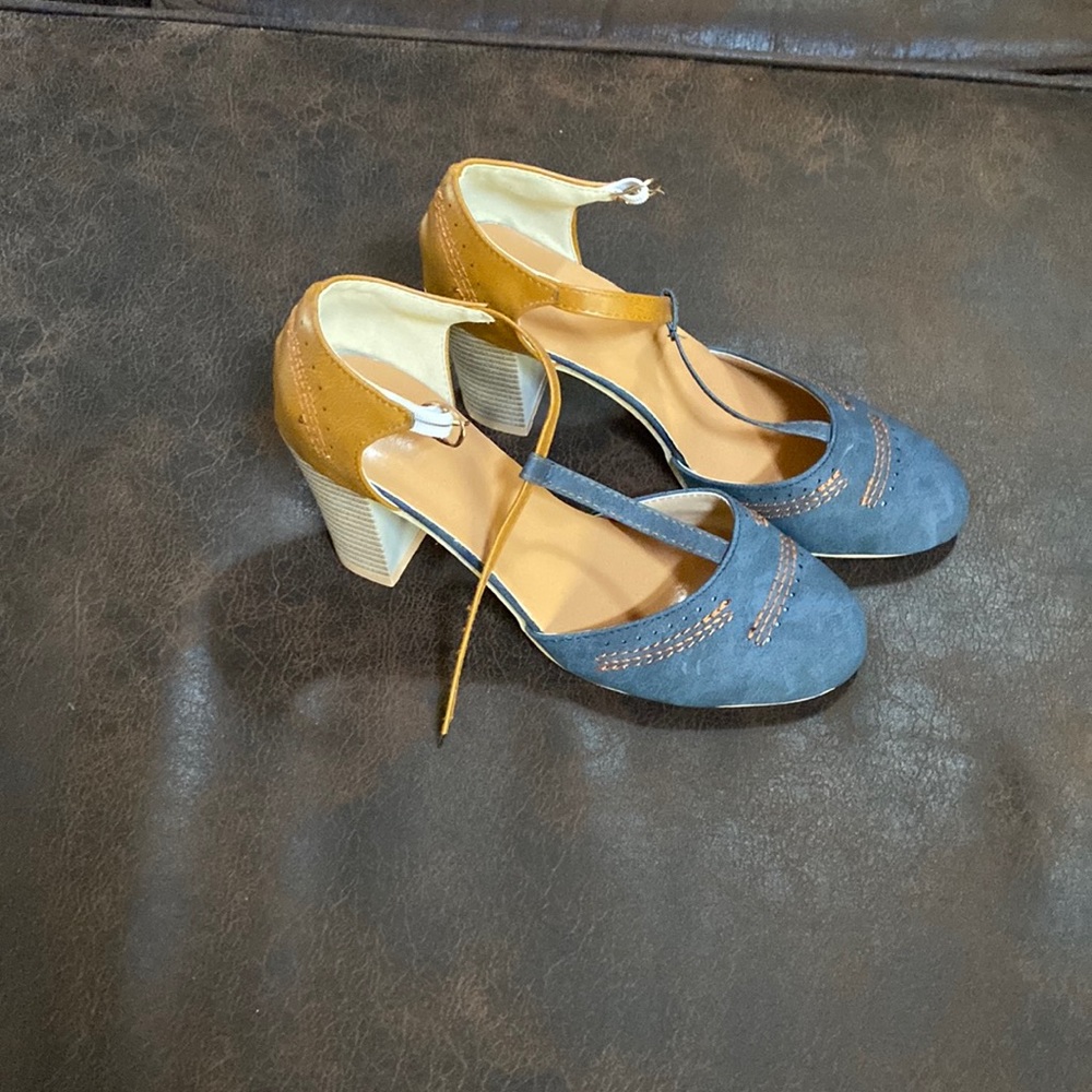 Denim heels size 7.